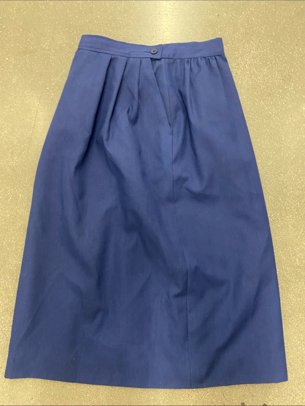 Vintage Pendleton USA Navy Blue Pleated Midi Skirt Silk Blend 4 with Pockets